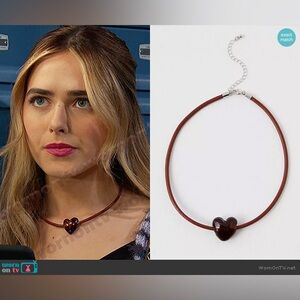 NWT Free People Under The Sea Collar Necklace Orange Heart Choker